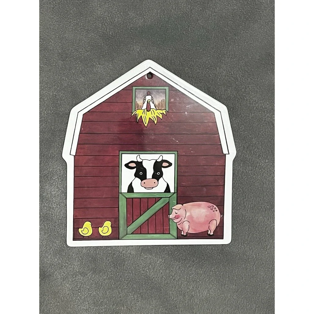 Vintage Barn & Farm Animals Melamine Cooks Club Cutting‎ Board Odor/stain Resist